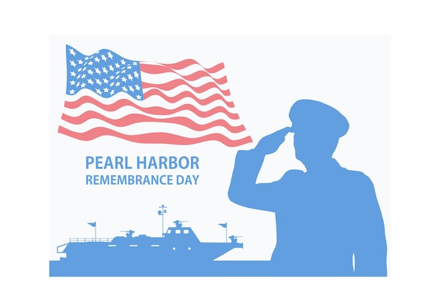 Vectorillustratie van een spandoek voor Pearl Harbor Remembrance Day platte moderne vectorillustratie
