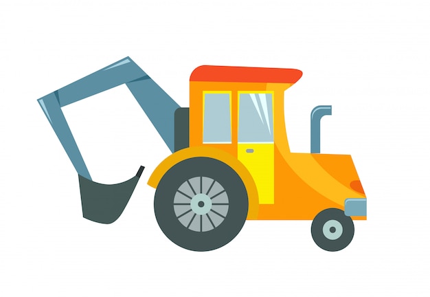 Vectorillustratie van een stuk speelgoed tractor op een witte achtergrond.