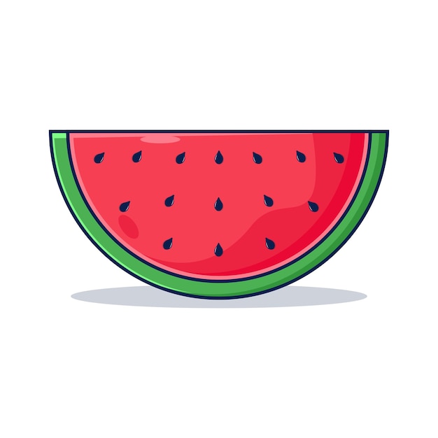 Vectorillustratie van een tekenfilm van een slice watermeloen
