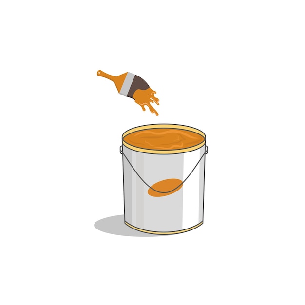 Vectorillustratie van een verfblik in oranje kleur