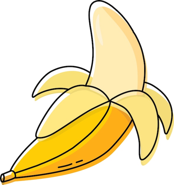 Vectorillustratie van een zoete banaan banaanillustratie wordt gebruikt voor de toepassing van tijdschriftenboeken