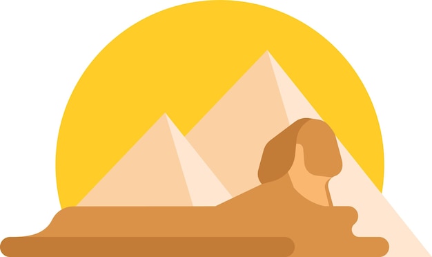 Vectorillustratie van Egyptische piramides en sfinx geïsoleerd op transparante achtergrond