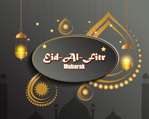 Vectorillustratie van Eid al Fitr-groet