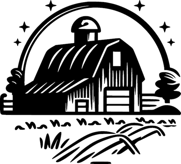 Vectorillustratie van farm minimalist en simple silhouette