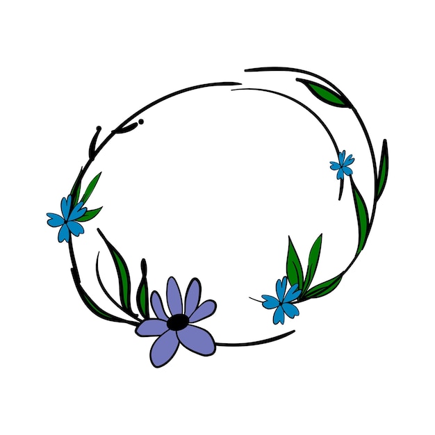 Vectorillustratie van Floral Frame vignet