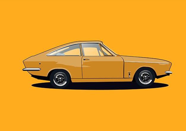 Vectorillustratie van gele kleur oldtimers