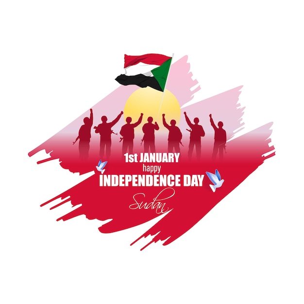 Vectorillustratie van gelukkige onafhankelijkheidsdag Sudan