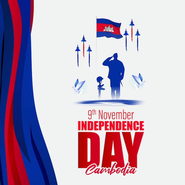 Vectorillustratie van gelukkige onafhankelijkheidsdag van Cambodja