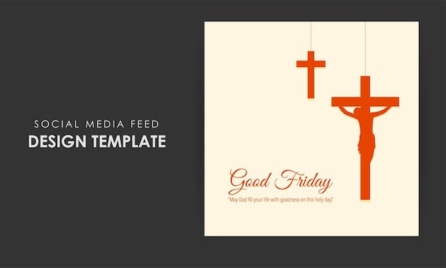 Vectorillustratie van Goede Vrijdag social media story feed mockup template