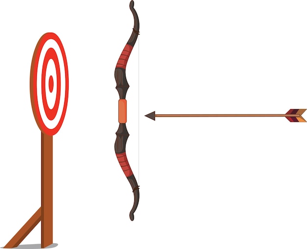 Vectorillustratie van gouden versierde boog- en pijlwapen op doorzichtige achtergrond