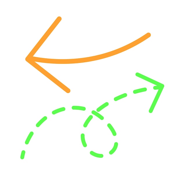 Vectorillustratie van groene en oranje pijlen voor projecten