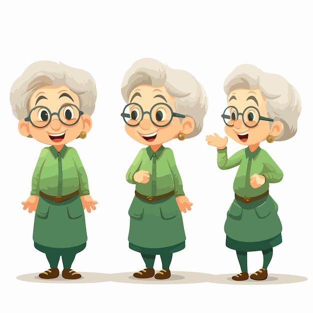 Vectorillustratie van grootmoeders groene slijtage