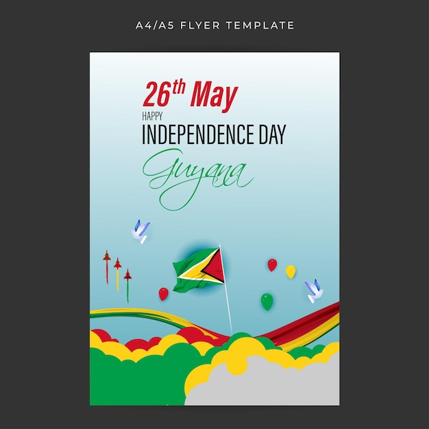 Vector vectorillustratie van guyana independence day social media story feed mockup template