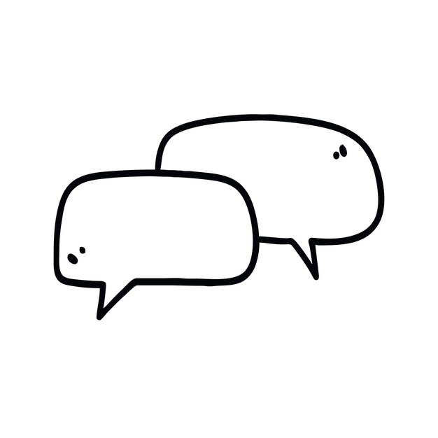 Vectorillustratie van hand getrokken bubble chat in doodle kunststijl