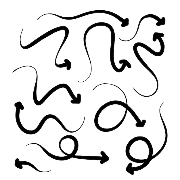 Vector vectorillustratie van hand getrokken pijl doodle kunststijl