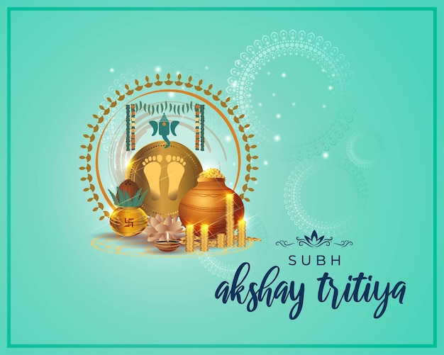 Vectorillustratie van Happy Akshaya Tritiya-festivalbanner