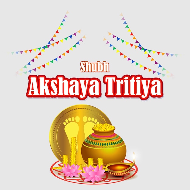 Vectorillustratie van Happy Akshaya Tritiya-festivalbanner