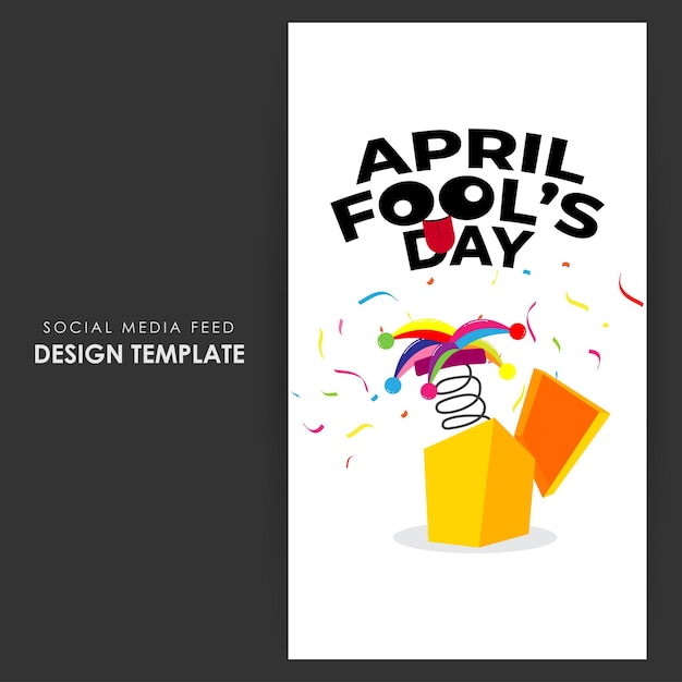 Vector vectorillustratie van happy april fools' day social media story feed mockup template