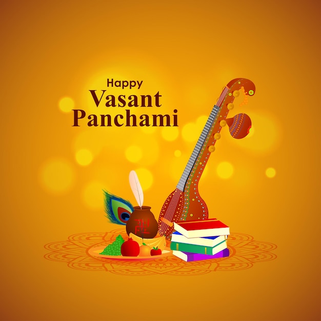 Vectorillustratie van Happy Basant Panchami-achtergrond