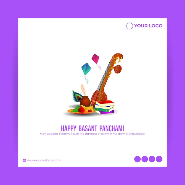 Vectorillustratie van Happy Basant Panchami-achtergrond