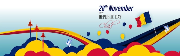 Vectorillustratie van happy chad republic day patriottische banner