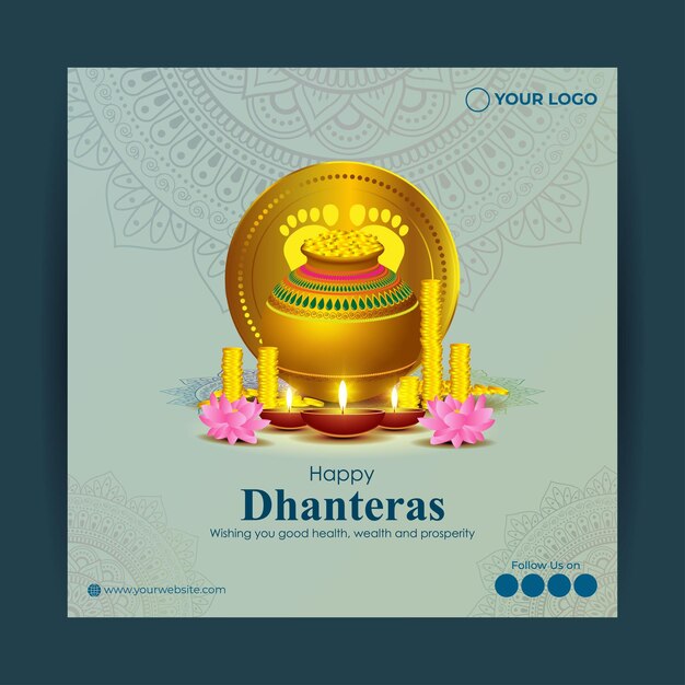 Vectorillustratie van Happy Dhantera Indiase festivalgroet