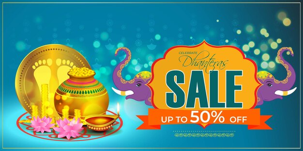 Vector vectorillustratie van happy dhantera sale banner