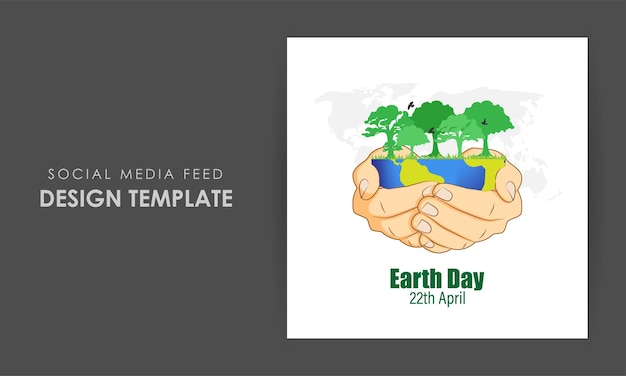 Vectorillustratie van Happy Earth Day social media story feed mockup template