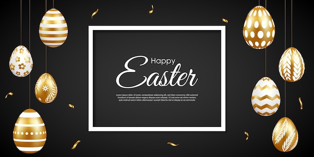 Vectorillustratie van Happy Easter wensen groet banner