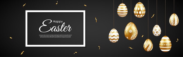 Vectorillustratie van Happy Easter wensen groet banner