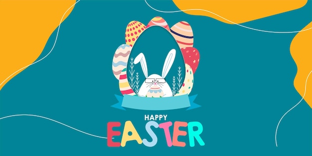 Vector vectorillustratie van happy easter wensen groet