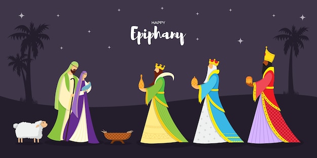 Vectorillustratie van Happy Epiphany-begroeting