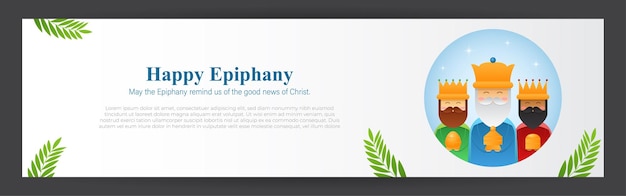 Vectorillustratie van Happy Epiphany Christian festival drie wijze mannen