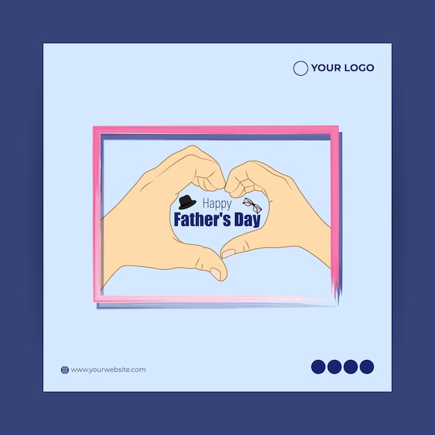 Vectorillustratie van Happy Father's Day 18 juni social media feed story mockup template