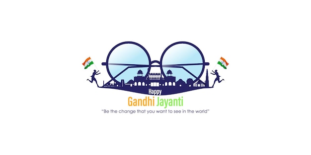 Vectorillustratie van Happy Gandhi Jayanti banner