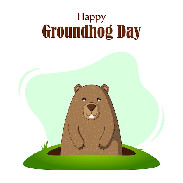 Vectorillustratie van happy groundhog day-begroeting