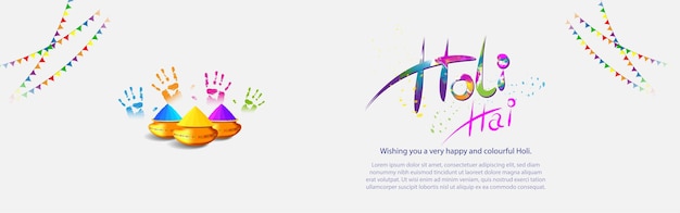 Vectorillustratie van happy holi-begroeting