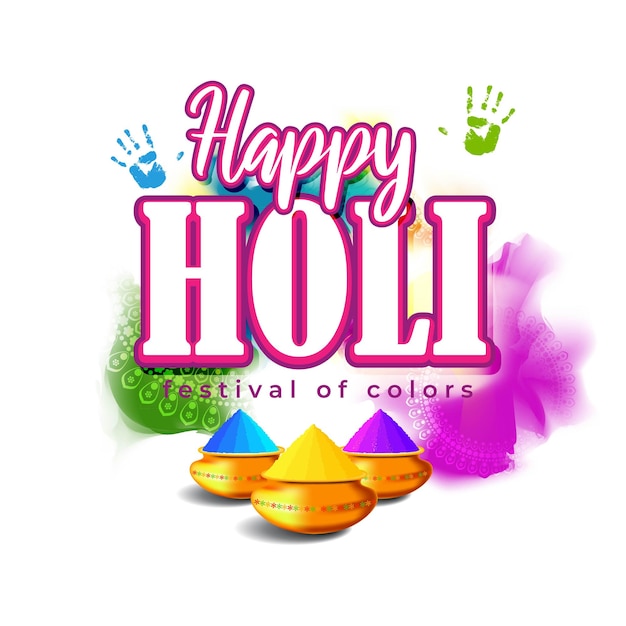 Vectorillustratie van happy holi-begroeting