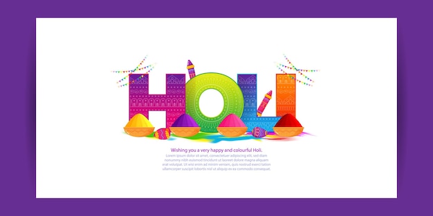 Vectorillustratie van Happy Holi festival groet Festival of Colors