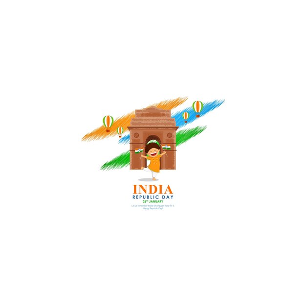 Vectorillustratie van Happy Indian Republic Day 26 januari