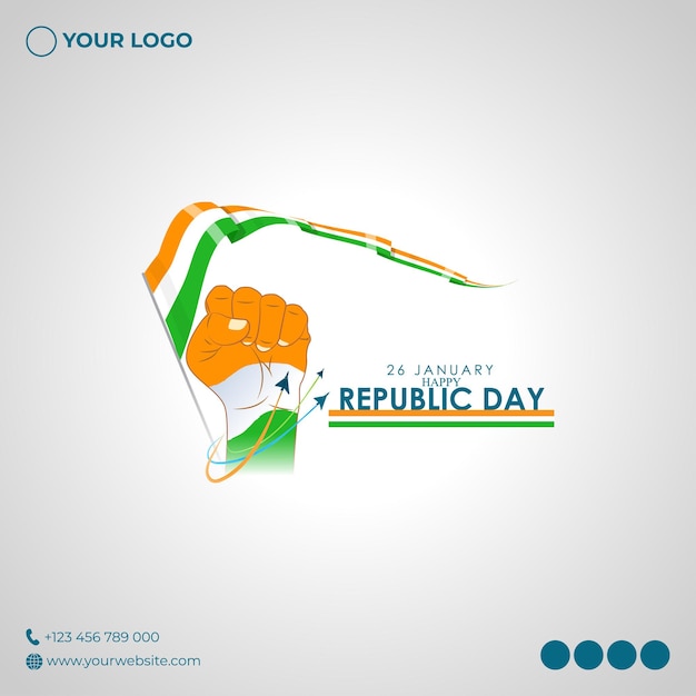 Vectorillustratie van Happy Indian Republic Day 26 januari