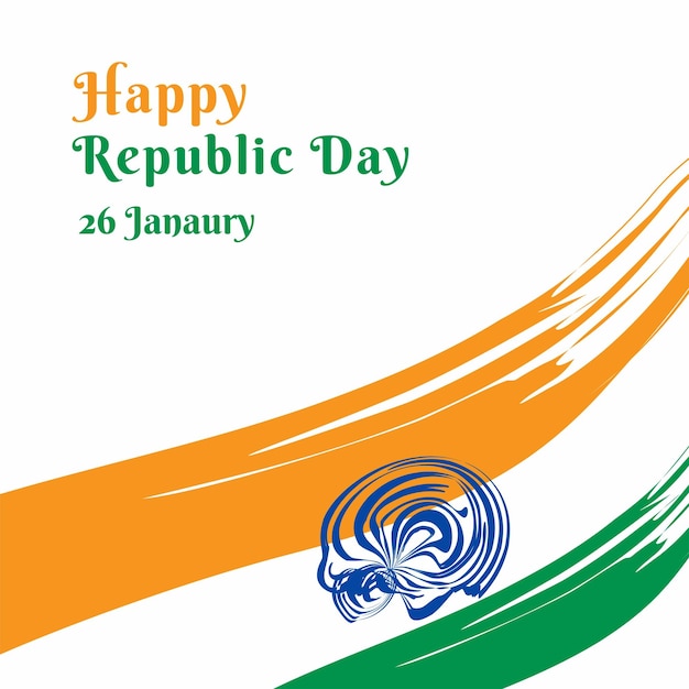 Vectorillustratie van Happy Indian Republic Day 26 januari