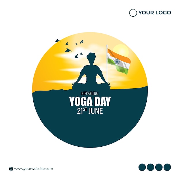 Vectorillustratie van Happy International Day of Yoga social media story feed mockup template