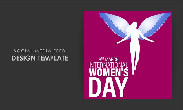 Vectorillustratie van Happy International Women's Day social media story feed mockup template