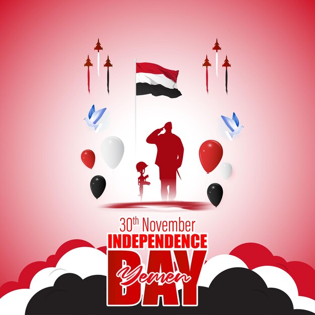 Vectorillustratie van Happy Jemen Independence Day patriottische banner