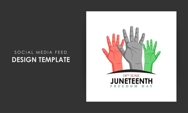 Vectorillustratie van Happy Juneteenth 19 juni social media story feed mockup template