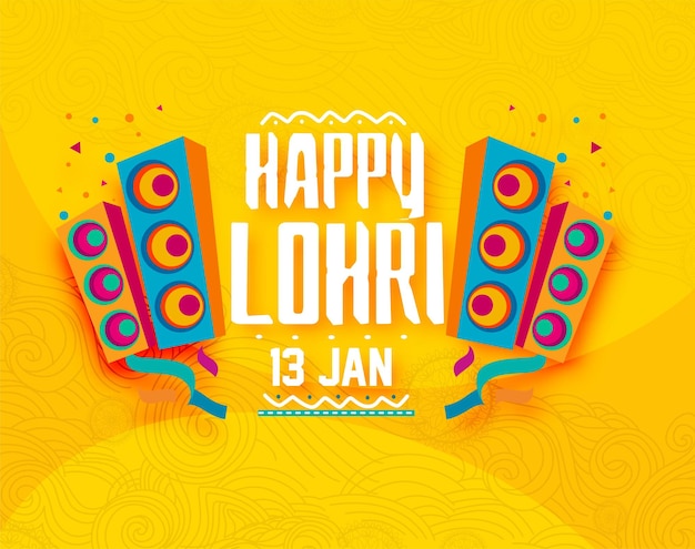 Vector vectorillustratie van happy lohri-vakantiefestival van punjab india met mooie achtergrond