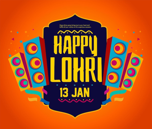 Vector vectorillustratie van happy lohri-vakantiefestival van punjab india met mooie achtergrond
