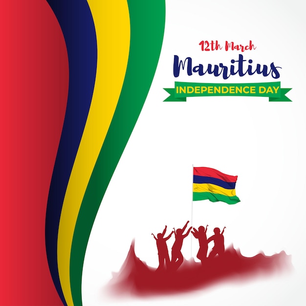 Vectorillustratie van Happy Mauritius Independence Day