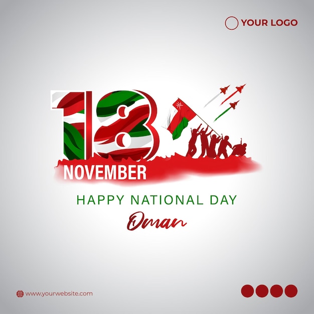 Vectorillustratie van happy Oman National Day banner